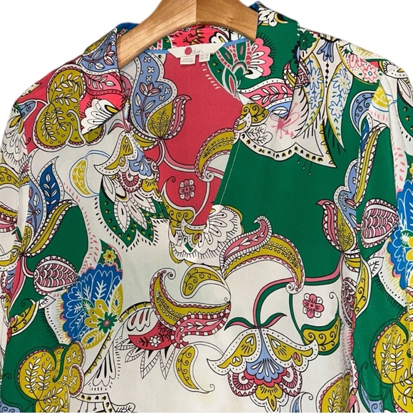 Boden Women’s Size 12 Cream Pink Paisley Silk Lilian Pullover Top Blouse - Picture 7 of 11